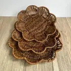 Hand-Woven Bread Tray Vintage Serving Display Basket Durable Storage Basket