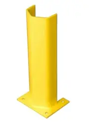 Bluff 1/4PO18-YEL 18" H Steel Post Protector 1/4" Thick Yellow Pallet Rack Safe