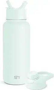 Simple Modern Water Bottle with Straw and Chug Lid Vacuum Insulated Stainless Steel Metal Thermos Bottles | Reusable Leak Proof BPA-Free Flask for Gym Sports | Summit Collection | 32oz Retro Mint