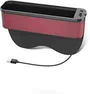 Multifunctional Car USB Charging Crevice Storage Box,Compatible For Renault Duster Kadjar Laguna Talisman Captur Clio Megane 4 Scenic Sandero(Red Left)