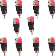 NuIth Speaker Wire Cable to Audio Male RCA Connector Adapter Jack Plug, RCA Male to Spring Press Type Terminal Audio Converter, Solderless Converter Audio/Video Speaker Wire Adapter (10 Pack)