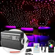 VASTFIRE Twinkle LED Fibre Optic Starlight for Car, App/RF Remote Control, LED Fibre Optic Star Ceiling Lights Kit with 300 Pieces, 3 m, 0.75 mm with Music Mode