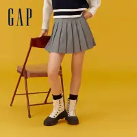 在飛比找momo購物網優惠-【GAP】女裝 LogoA字百褶短裙-灰色(876121)