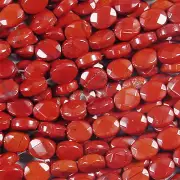 RED JASPER 8X10MM FACETED OVAL GEMSTONE BEADS 15" ST