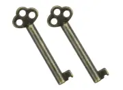 KY-6 Skeleton Key, Antique Brass Plated Hollow Barrel Skeleton Key, Perfect K...