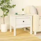 White Pine Side Table 50x50x49 cm Solid Wood Nightstand Accent Furniture