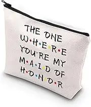 BDPWSS Maid Of Honor Gifts From The Bride The One Where You're My Maid Of Honor Makeup Bag Bachelorette Party Gift Maid Of Honor Proposal Gifts, maid of honor CB,