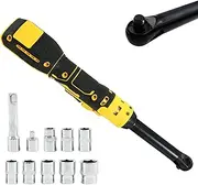 3/8" Extended Cordless Electric Ratchet Wrench Compatible with Dewalt 18V 20V Battery, 320RPM 80N.m Ratchet Wrench with 6" Head and LED Light, with 8 Sockets and 1/4" Adapter(Battery Not Included)
