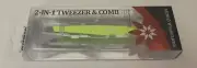 Adoro - 2 In 1 - Tweezer & Comb. Professional ez grip scissor type tweezer