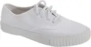 [Dek] Kids Unisex Junior Lace White Canvas Gym Plimsolls