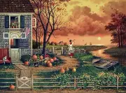 Charles Wysocki Supper Call 1000 Piece Puzzle Buffalo 26.75"×19.75" [New]