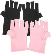 VINTORKY 2 Pairs of Manicure UV Gloves Nails Sunscreen Gloves Manicures Protection Manicure Gloves