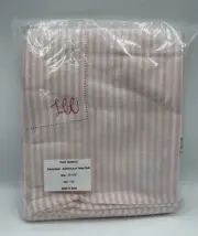 Lyford Cay Club Linen Cotton Coral Pink Tablecloth Striped 72”x72”