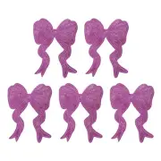 Bow Iron on Patches Sequin Sew on Bows for Jackets (5 Pack, Purple)