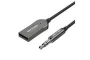 Vention NAGHG USB Car Bluetooth5.0 Audio Receiver With Coiled Cable 1.5M Gray
