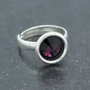 Silver Genuine Amethyst stone Ring