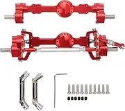 Metal Front Rear Axle Aluminium Alloy High Strength Stable Front Rear Bridge Axle MN D90 1/12 RC Car Silver (赤)