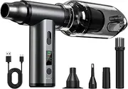 Rechargeable Electric Air Duster: with 4 Nozzles, Cordless Compressed Air Blower Gun for Keyboard, Car, Pet, House Cleaning, Portable and Powerful (Amako0e1zne-k23699-2)