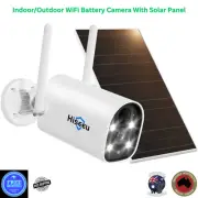 Home Surveillance Camera With Solar Panel Indoor Outdoor Wi-Fi Battery Security