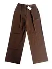 Incu Women's New Designer Chocolate Brown 100% Organic Cotton Chino Pants Size 8