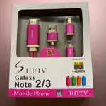 二手出清｜MHL TO HDMI高清影音3合1傳輸線,適用GALAXY NOTE 2/3