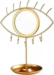 [ZHZXBDGQ] Organizer Jewelry Organizer Stand Creative Metal Earrings Necklace Display Stand Jewelry Storage Tray With Makeup Mirror Jewelry Display Stand