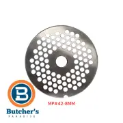 Butcher's #42 Mincer Plate - 8mm Stainless Steel Spare Part