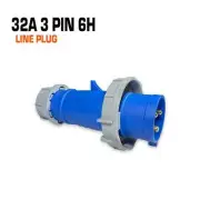 QIXING IP67 Line Plug - 32A 3 PIN QX290