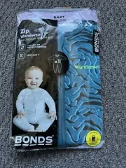 Bonds Wondersuit Baby Size 00 (3-6 Months) Blue Long Sleeve Unisex New In Pack