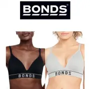Bonds Womens Retro Rib Seamless Wirefree Tee Bra Natural Contoured Shape WU8EW