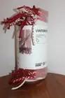 IKEA VINTERFINT THROW 100% WOOL TASSELED STRIPED RED 51" x 71"