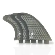 SURF FINS,MODII - LOADED FCS 3 FIN THRUSTER SET ( Medium fins) Grey