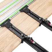 [goingmake] Track Saw Parallel Guide System with Mirco Adjustable Flip Stop and Zero Calibration for Woodworking Repeatable Rip Cuts for Track Saw Guide Rail Compatible with Festool,Makita,Milwaukee