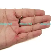 Men&Women's Real 18K Rose Gold Filled 1mm Thin Italian Curb Chain Necklace P112R