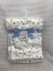 Duck Duck Goose Baby Blanket Security Gray White Star Cloud Plush Lovey NEW