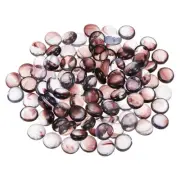 110pcs Fire Glass Beads for Fire Pit, Flat Marble Beads (2/3"-3/4") Purple