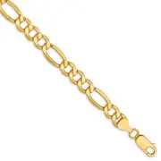 7 Inch 10K 7.3mm Semi-Solid Figaro Chain