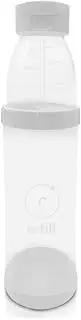 Sensible Creations Re-Fill Powder Container to-Go, 2-Compartment Powder Travel Dispenser with Measurements - Powder Container for Protein Powder or Pre-Workout to use On-The-Go (White)