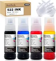 Artitech T522 Ink Bottle Replacement for Epson 522 T 522 use for Epson EcoTank ET-1110 ET-2710 ET-2800 ET-2720 ET-4700 ET-4800 ET-4810 Printers (1B 1C 1M 1Y)