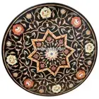42'' Marble Corner Console Table Round Inlay Traditional Art Patio Garden Stone