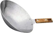 LABRIMP Stainless Steel Frying Wok with Wooden Handle and Wear Resistant Pan for Induction Cooktop and Gas Stove Ergonomic Design Easy to Clean Cookware for Restaurant Use