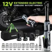 Power Tool 45N.M 3/8" Extended Ratchet Wrench Set With 2x12V Battery 10 Sockets