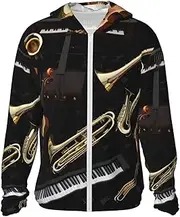 [LHBWCVN] UPF 50+ Light Jacket Full Zip Sun Protection Hoodie for Women Men Long Sleeve Musical Instruments Sun Shirts