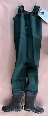 NEW FROGG TOGGS FOREST GREEN AMPHIB NEOPRENE BOOTFOOT WADERS 2713243 lot 2