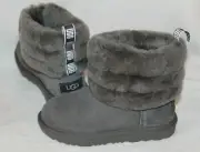 NIB UGG Mini Cuff Suede Shearling Boots Toddler Gray 6