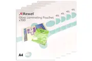 Pack 5 Rexel Laminating Pouch 75 Micron A4 Clear Pack 100 Pouches
