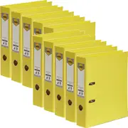 Marbig Linen Lever Arch File Folder PE A4 75mm (Lemon Yellow) [Box 10]