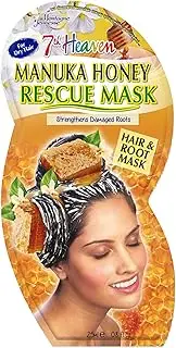 7th Heaven Manuka Honey Hair and Root Rescue Mask with Pulped Coconut Oil and Cold Pressed Abyssian Oil to Strengthen Damaged Roots | Ideal for Dry Hair