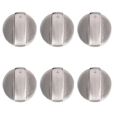 1X(6Pcs Cooker Knobs,6mm Gas Stove Knobs Stove Replacement Metal Knobs3818