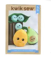 Sewing Pattern, Plush Vegetables, Pineapple, Avocado, Kwik Sew K4365, Uncut F/F